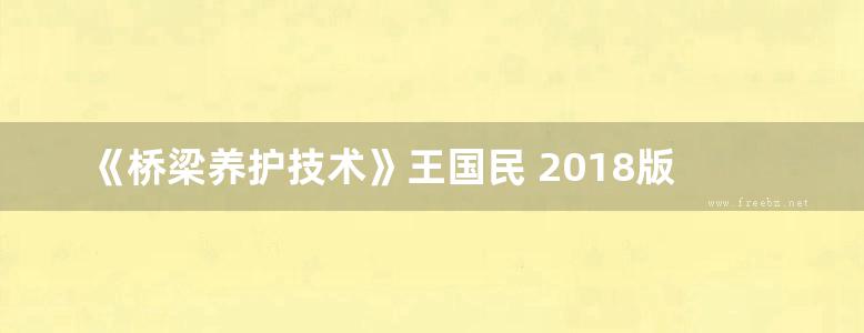 《桥梁养护技术》王国民 2018版